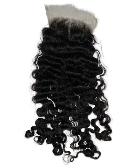 6×6 Transparent Deep Wave |Curly Lace Closure